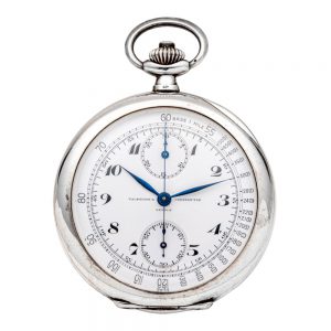 Fine Swiss silver open faced chronograph watch Circa 1940