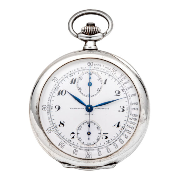 Fine Swiss silver open faced chronograph watch Circa 1940