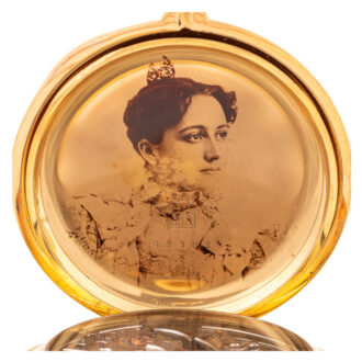 Swiss gold hunting-cased repeating chronograph Circa 1880 Swiss gold hunting-cased repeating chronograph Circa 1880