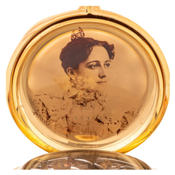 Swiss gold hunting-cased repeating chronograph Circa 1880 Swiss gold hunting-cased repeating chronograph Circa 1880