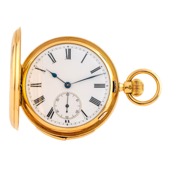 Swiss gold hunting cased repeating pocket watch Circa 1880