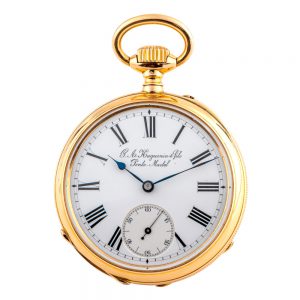 Fine Swiss 18 carat gold open faced pocket watch Circa 1880