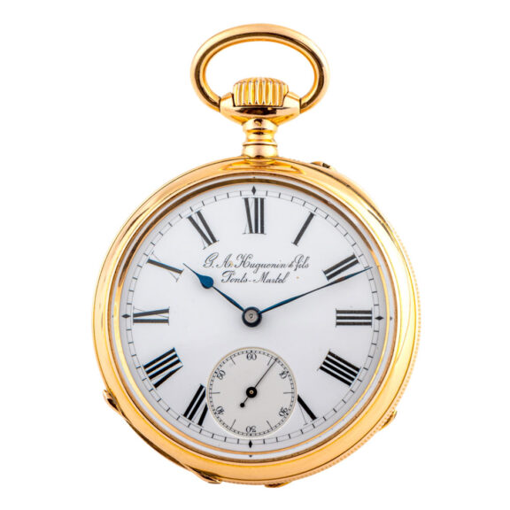 Fine Swiss 18 carat gold open faced pocket watch Circa 1880