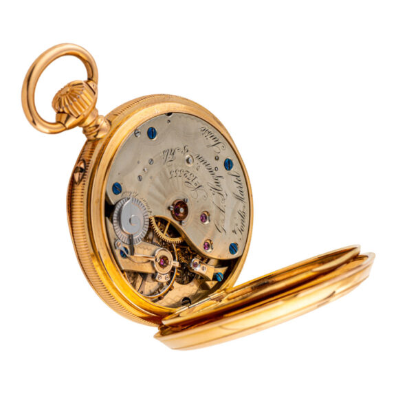 Fine Swiss 18 carat gold open faced pocket watch Circa 1880 Fine Swiss 18 carat gold open faced pocket watch Circa 1880