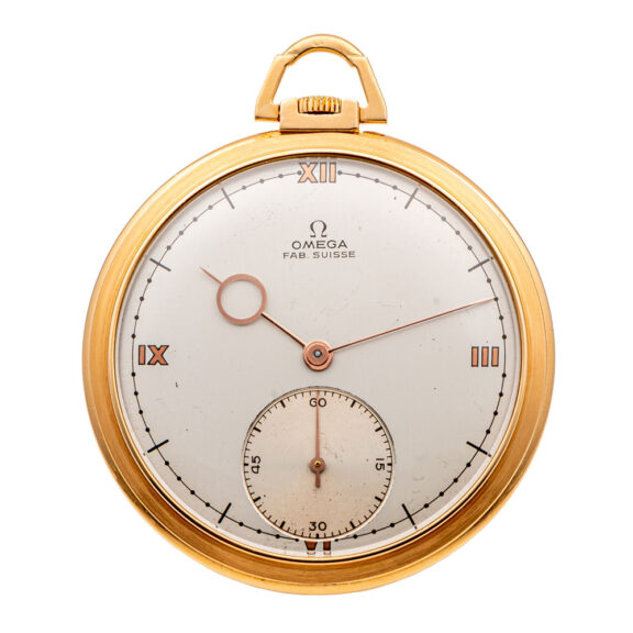Swiss rose gold open faced Art Deco lever watch Circa 1930