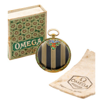 Very fine Swiss gold, enamel Art Deco dress watch Circa 1930