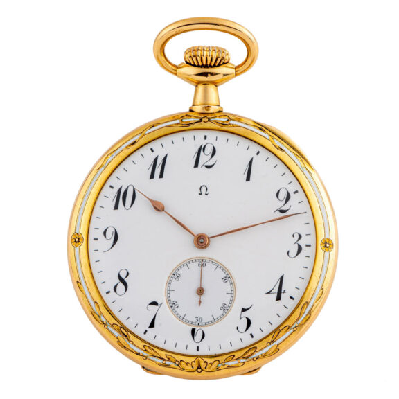 Very fine Swiss decorated gold Art Nouveau watch Circa 1910 Very fine Swiss decorated gold Art Nouveau watch Circa 1910