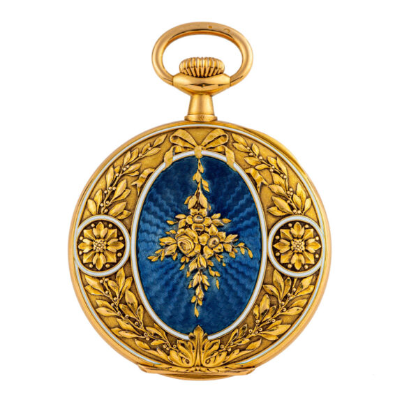 Very fine Swiss decorated gold Art Nouveau watch Circa 1910