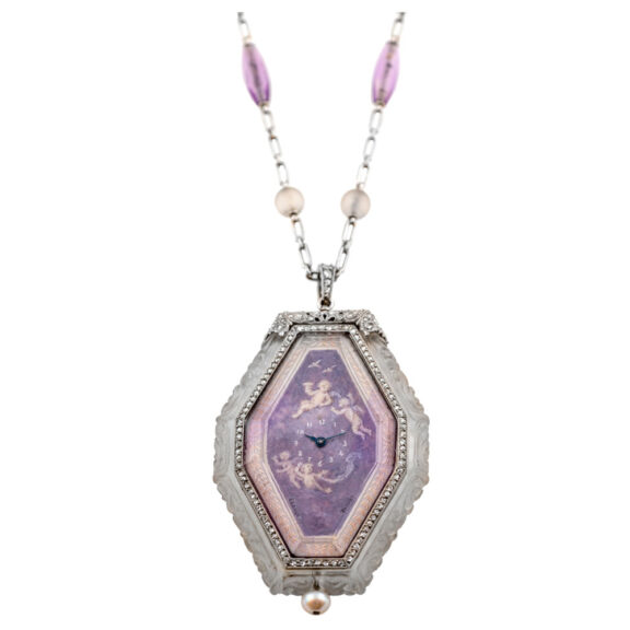 Exceptionally fine French octagonal pendant watch Circa 1908