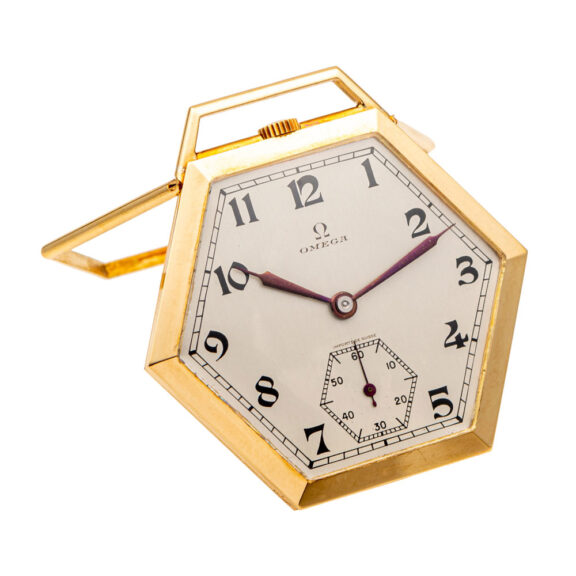 Fine Swiss gold Art Deco lever watch with easel Circa 1930