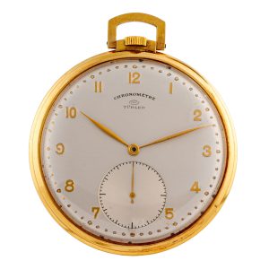 Very fine Swiss 18k gold open faced pocket watch Circa 1920