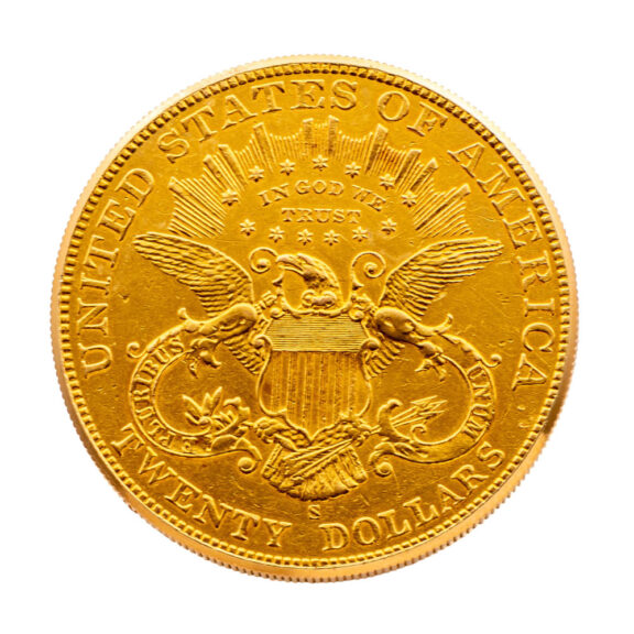 Swiss 18 carat gold US twenty dollar coin watch Circa 1965 Swiss 18 carat gold US twenty dollar coin watch Circa 1965