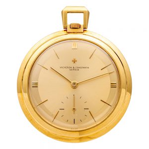 Swiss 18 carat gold open faced lever pocket watch Circa 1945