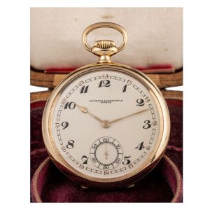 Swiss 14 carat gold open faced keyless lever watch Circa 1927
