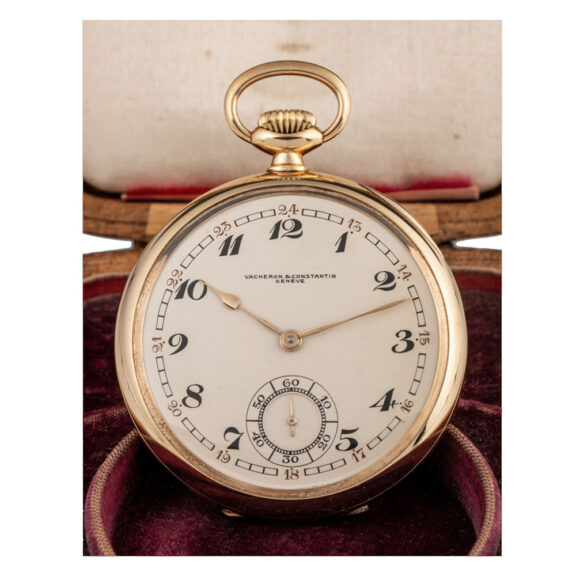 Swiss 14 carat gold open faced keyless lever watch Circa 1927