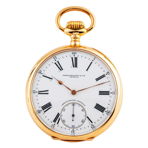 Swiss 18K gold open faced Chronometro Gondolo Circa 1907