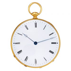 Extra thin Swiss 18 carat gold cylinder pocket watch Circa 1840