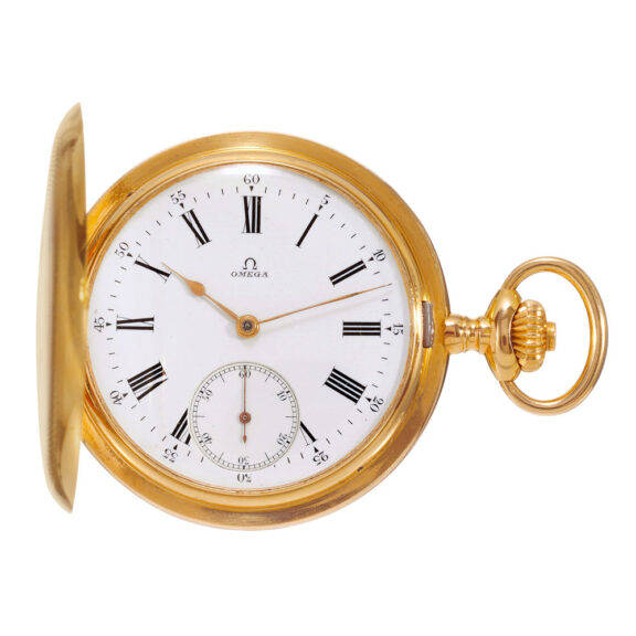 Fine Swiss gold hunting cased keyless pocket watch Circa 1905