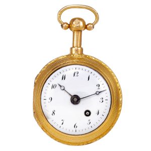 French gold dumb quarter repeating verge watch Circa 1780