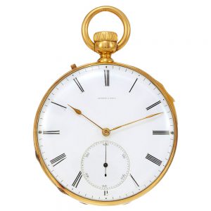 Early French 18k gold quarter repeating lever watch Circa 1860