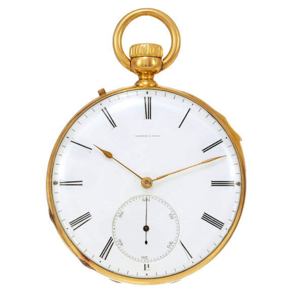 Early French 18k gold quarter repeating lever watch Circa 1860