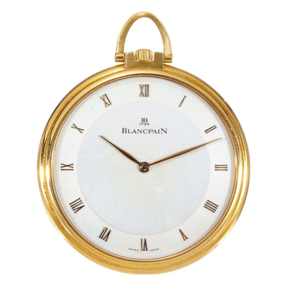 Swiss gold open faced lever with 18k gold chain Circa 1998 Swiss gold open faced lever with 18k gold chain Circa 1998