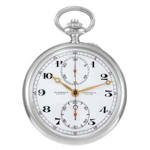 Swiss platinum lever dress watch with chronograph Circa 1928
