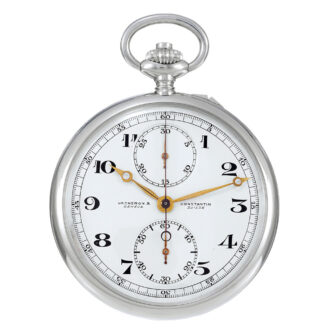 Swiss platinum lever dress watch with chronograph Circa 1928