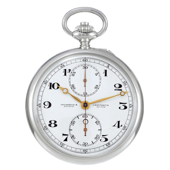 Swiss platinum lever dress watch with chronograph Circa 1928