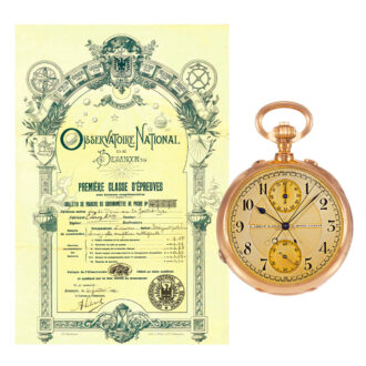 Exceptionally fine French gold lever chronograph Circa 1920