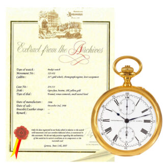 Swiss gold chronograph with 30 minute register Circa 1906