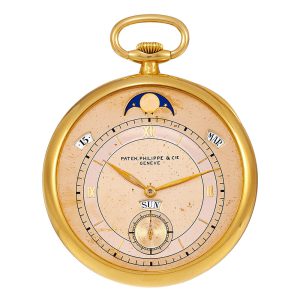 Extremely rare Swiss 18K gold complicated dress watch Circa 1937