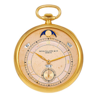 Extremely rare Swiss 18K gold complicated dress watch Circa 1937