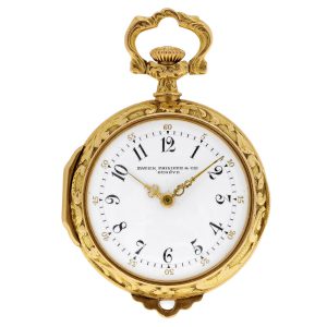 Swiss 18k gold lever Art Nouveau pendant watch Circa 1910