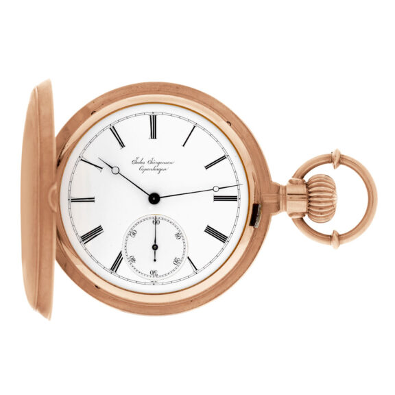 Danish/Swiss 18-carat rose gold long lever watch Circa 1894