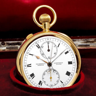 Swiss 18 carat gold split seconds lever chronograph Circa 1924