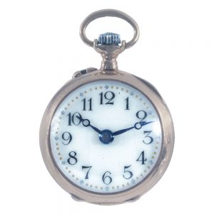 Swiss 18k gold miniature cylinder pendant watch Circa 1880
