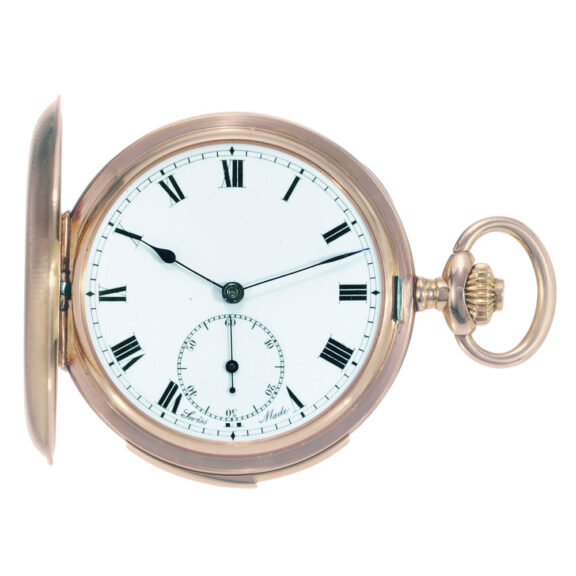 Swiss gold hunting cased minute repeating lever Circa 1920
