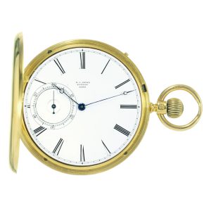 Thin English 18k gold hunting cased duplex watch Circa 1850