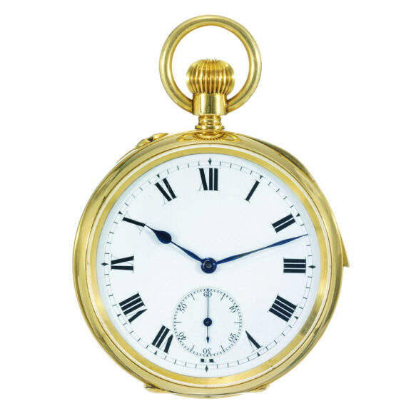 Swiss gold open faced minute repeating lever watch Circa 1915
