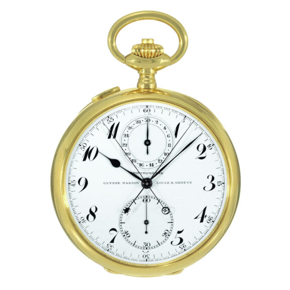 Swiss gold split seconds chronograph lever watch Circa 1915