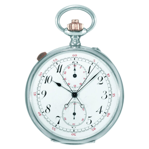 Swiss silver split seconds chronograph lever watch Circa 1915