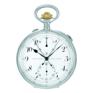 Swiss silver lever with split second chronograph Circa 1910