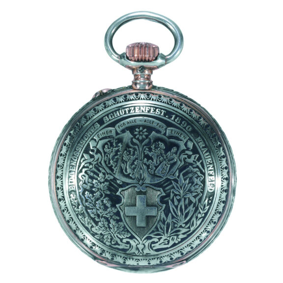 Rare Swiss silver open faced keyless lever watch Circa 1890