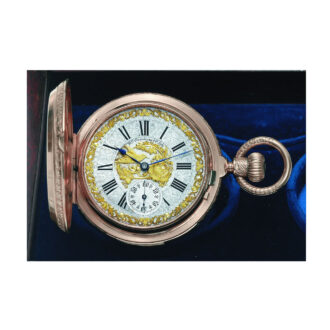 Swiss rose gold hunting cased repeating lever Circa 1880