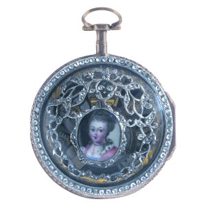 French gold diamond set skeletonized verge watch Circa 1766