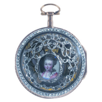 French gold diamond set skeletonized verge watch Circa 1766