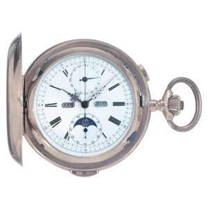 Swiss gold hunting cased complicated lever watch Circa 1910