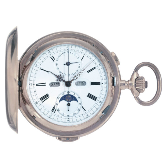 Swiss gold hunting cased complicated lever watch Circa 1910