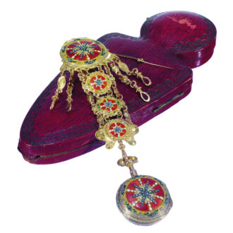 French 20k gold repeating verge with chatelaine Circa 1765